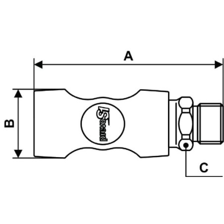 Quick release safety coupling 3/8 inch BSP male thread - ISI081152