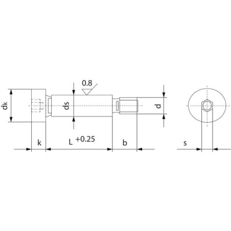 Socket head screw 6x8x12 - ISO73796812