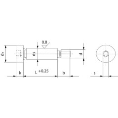 Socket head screw 8x10x25 - ISO737981025