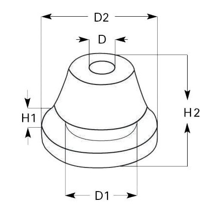 Cable grommet, 2x6x1.5mm closed - KB2302