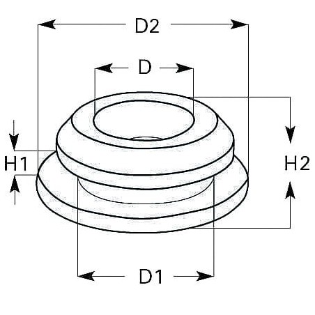 Cable grommet, 7x10x1.3mm closed - KB2306