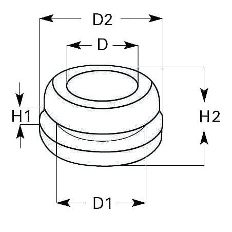 Cable grommet, 14x18x3mm closed - KB2314