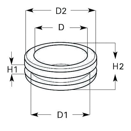 Cable grommet, 9x10.5x1mm 2 sides open - KB2208