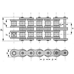 Roller chain duplex ASA 60 - KD60