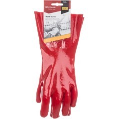 Rękawice powlekane PVC, czerwone, długie roz. 10/XL Protect Kramp - KG0500110