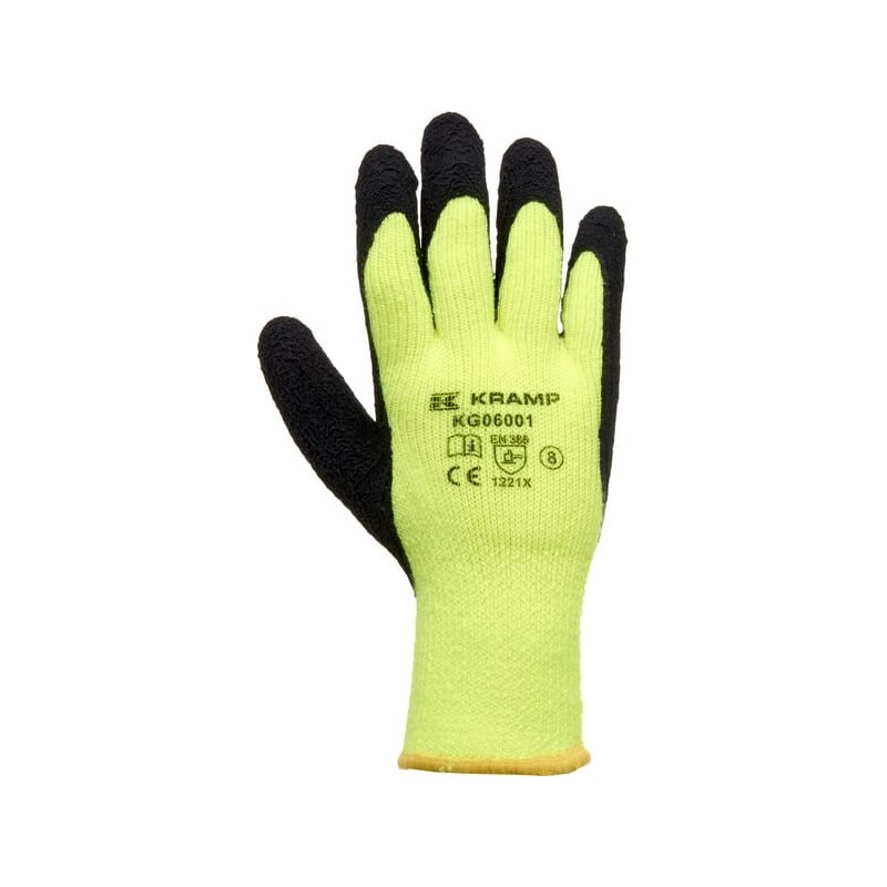 Rękawice robocze roz. 8/M zimowe, żółte, Nylon Protect Kramp - KG0600108