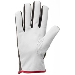 Rękawice robocze roz. 8/M odporne na przecięcie, szaro/białe, skóra kozia/Spandex/poliester Protect Kramp - KG0301108