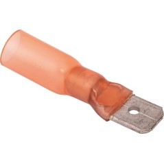 Końcówka przewodu płaska czerwona z osłoną termokurczliwą 0.5-1.5mm², 6.3x0.8 - KK500515