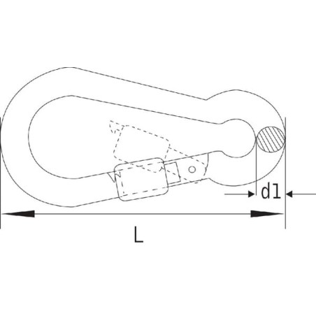 Carabiner hook screw 120mm - KH11S