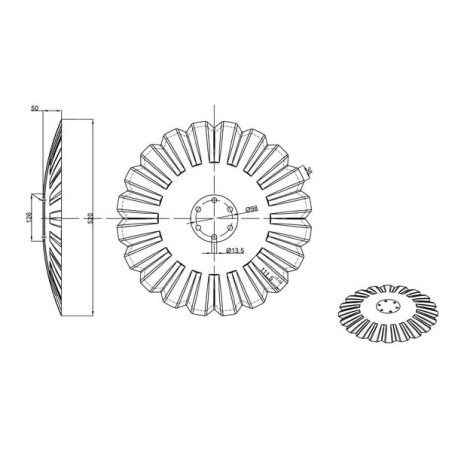 Harrow disc aggressive 520x5 - KM060305N