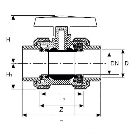 Kugelventil PVC 40mm - KS40401GP