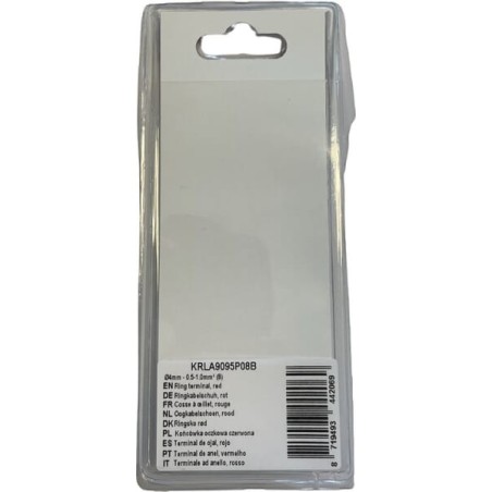 Ring terminal, red diameter 4mm - 0.5-1.0mm² 8 - KRLA9095P08B
