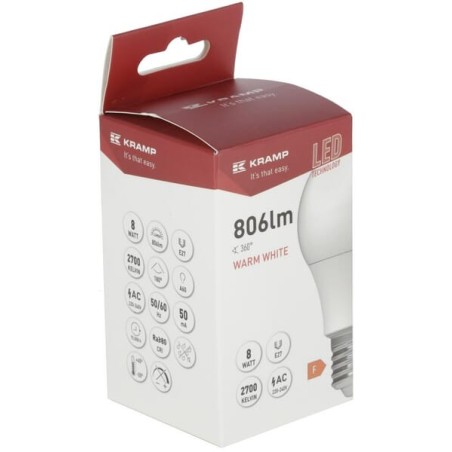 Żarówka LED SMD - Classic A60 E27 8W - KRSBA608E27