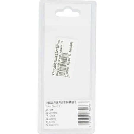 Fuse 32mm, Glass 18 - KRGLASSFUSES02P18B