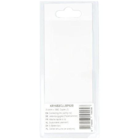 Connecting link spring clip 25.4mm x 16B2, Duplex 2 - KR16B2CLLBP02B