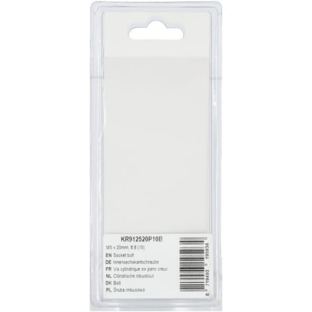 Socket bolt M5 x 20mm, 8.8 10 - KR912520P10B