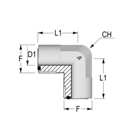 Winkel AG-AG 11/16 ORFS - KO11