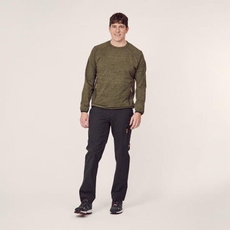 Bluza polarowa, okrągły dekolt, męska, oliwkowa, roz. S - KW506101802048
