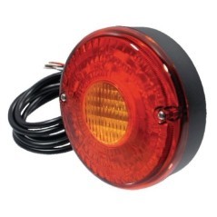 Rear light LED, round, 12/24V, red/amber, bolt on, diameter 140mm - LA2002M