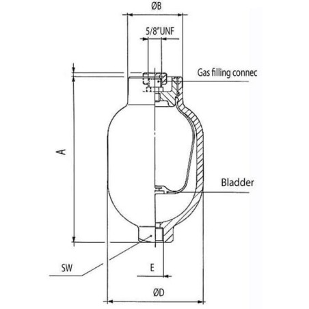 Akumulator pęcherzowy LA, 1.5 l 250/35 bar - LA11535