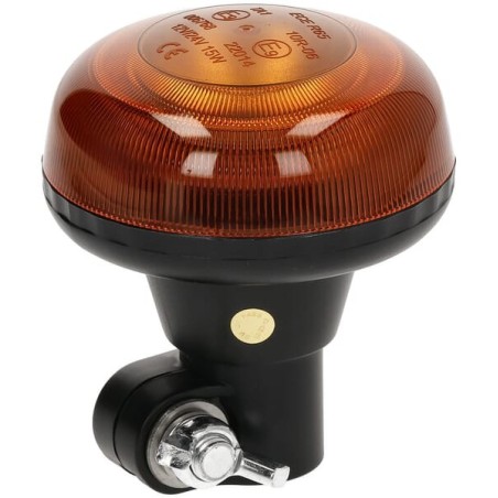 Lampa błyskowa LED, niska 15W 12/24V, pomarańczowa, na uchwyt DIN, średnica 86x97mm - LA20093