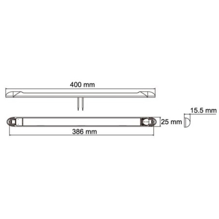 Lampka oświetlenia wnętrza kabiny LED, 1197 lm 12V przykręcana z przełącznikiem 400x15.5x25 mm 18 szt. LED - LA22776