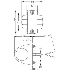 Lampa obrysowa LED, okrągła 12V przezroczysta/czerwona przykręcana Britax - L428104L12V