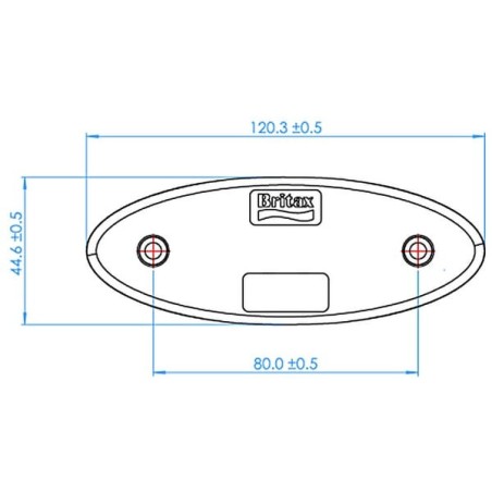 Lampa obrysowa LED, owalna 12/24V czerwona przykręcana Britax - L4702LDV