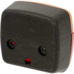 Lampa tylna zespolona, lewa, kwadratowa 12/24V, czerwona/pomarańczowa, przykręcana - LA11004