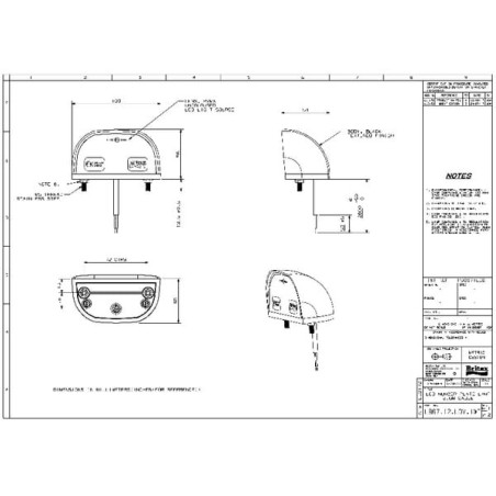 Number plate lamp 2.6m cable - L86712LDVIWT