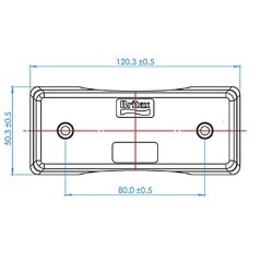 Marker light LED, rectangular, 12/24V, red, bolt on, Britax - L4602LDV