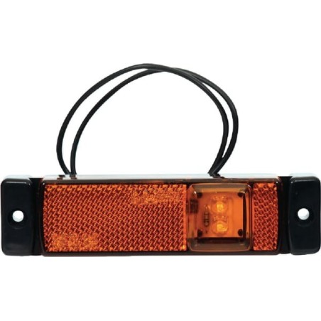 Marker light LED, rectangular, 12-24V, 130x32x20.5mm, Kramp - LA30130