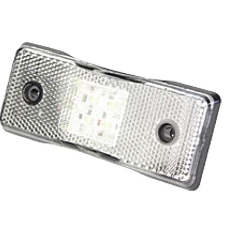 Marker light LED, rectangular, 12/24V, white, bolt on, Britax - L4600LDV