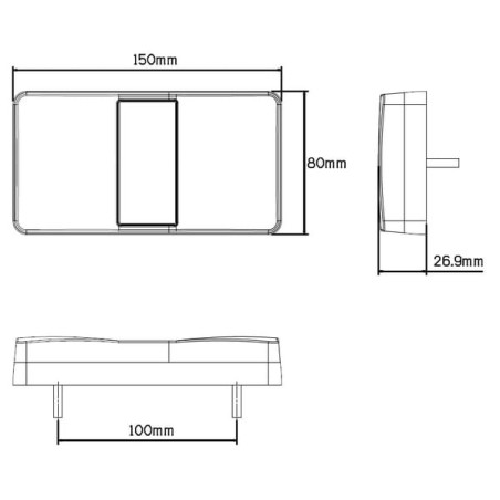 LED - Rückleuchte 12/24V - LA26002AR
