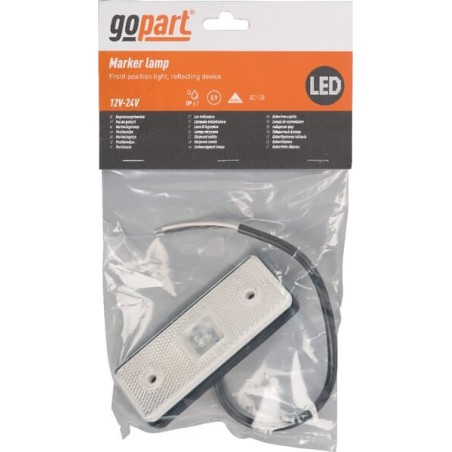 Lampa obrysowa LED, 0.4/0.7W prostokątna, 12/24V biała, 1 LED gopart - LA35051