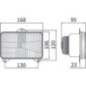 Headlight Halogen, rectangular, 12/24V, 168x106mm, Kramp - LA80166