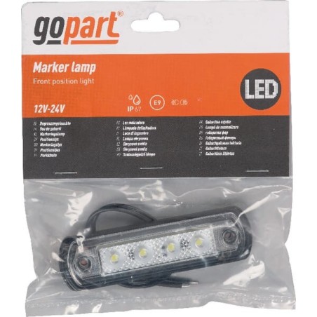 Lampa obrysowa LED, 0.5/1W prostokątna, 12/24V biała 4 LED gopart - LA35056