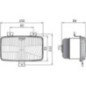Headlight Halogen, rectangular, 12/24V, 156x93mm, Kramp - LA80159