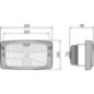Headlight Halogen, rectangular, 12/24V, 184x102mm, Kramp - LA80161