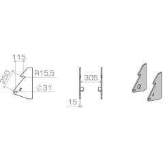 LBAKRA25015S Unbranded, Adapter plate for buckets 