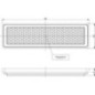 Reflector, white, rectangular - LA75007