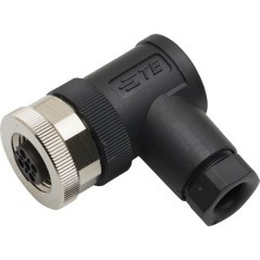 Plug 5 P. Female M12 Code-A, 90 degrees - M1205FE90A