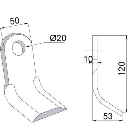 Flail blade - M03400406RN