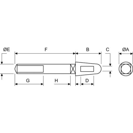 Bolt-on lug M12x42 mm - M53581