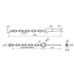 Flat cotter pin 114x3 mm - M53576