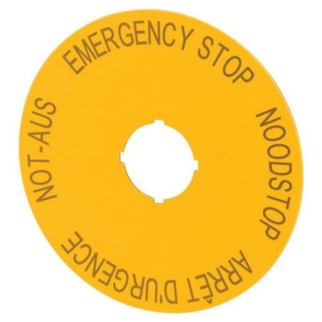 Emergency Stop label 4 languag - M22XAK3