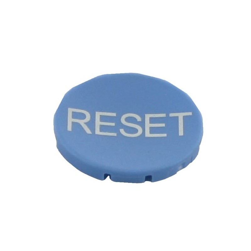 Button plate blue RESET - M22XDBGB14