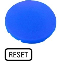 Button plate blue RESET - M22XDBGB14
