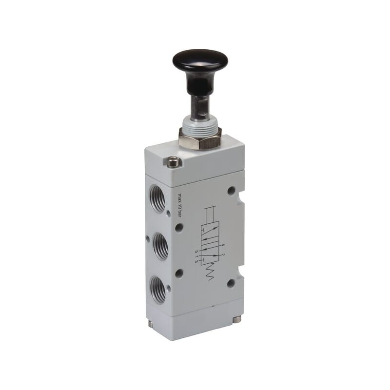 Lever valve 5/2-button 1/4 inch - MAB52M14