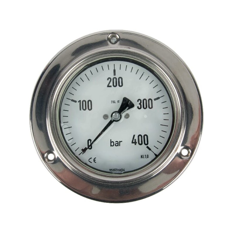 Manometr 7216 średnica 100 mm 0-400 bar przyłącze tylne 1/2 cali - MA100400P08SS